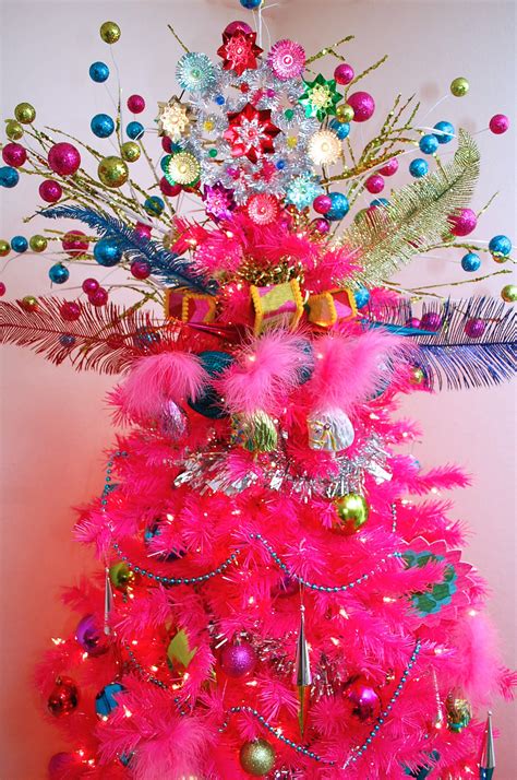 pink xmas tree topper